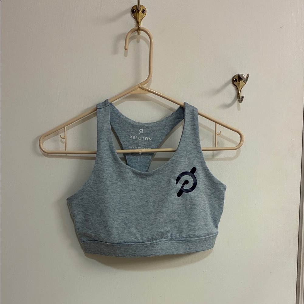 Peloton Light Blue Racerback Sports Bra Sz M
